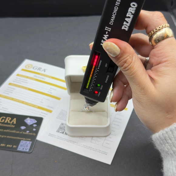 3ct oval cut real moissanite VVS1 engagement ring sz 5 and 6 available - Picture 6 of 11